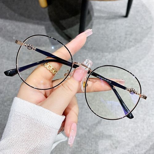 防蓝光眼镜ins高颜值女韩版大框素颜百搭圆脸显瘦专业配近视眼镜