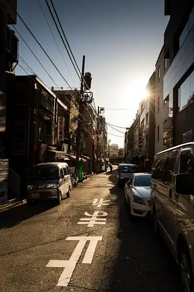 东京黄昏的街道