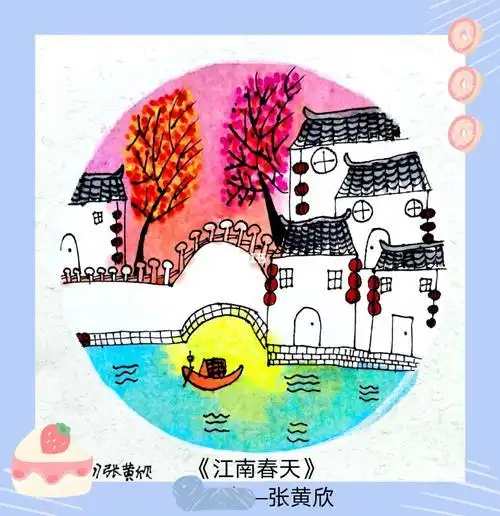 绘画吧-画画江南水乡简笔画步骤 建筑 - 9252儿童网江南水乡风景怎么