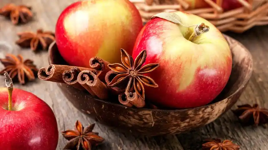 壁纸 红苹果,肉桂,香料 3840x2160 uhd 4k 高清壁纸, 图片, 照片