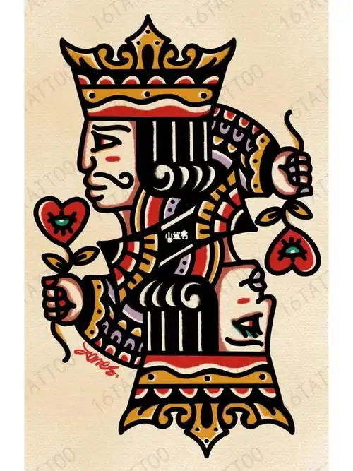 扑克牌oldschool纹身