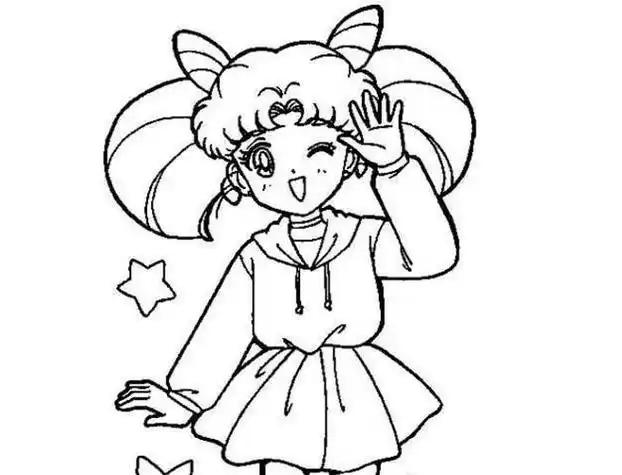 萌萌的动漫妹纸简笔画