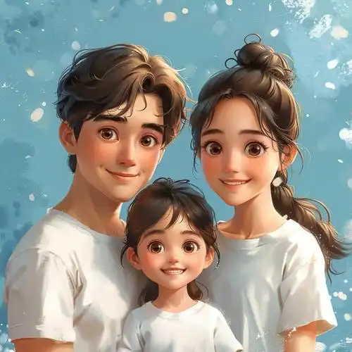 亲子头像|三口之家一个女儿专属头像