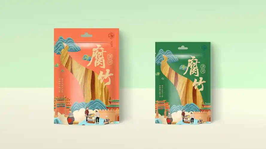 蓝色一页单品包装 | 素仙客,素味腐竹品牌包装设计_汤汤