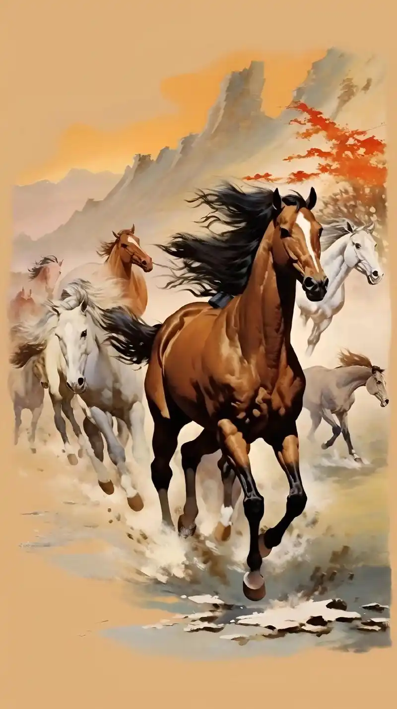 徐悲鸿的骏马图.#骏马 #马到功成 #策马奔腾 #画一匹骏马 - 抖音