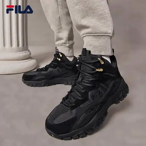 fila斐乐官方休闲鞋男鞋2021冬季新款tracer高帮革面保暖运动鞋