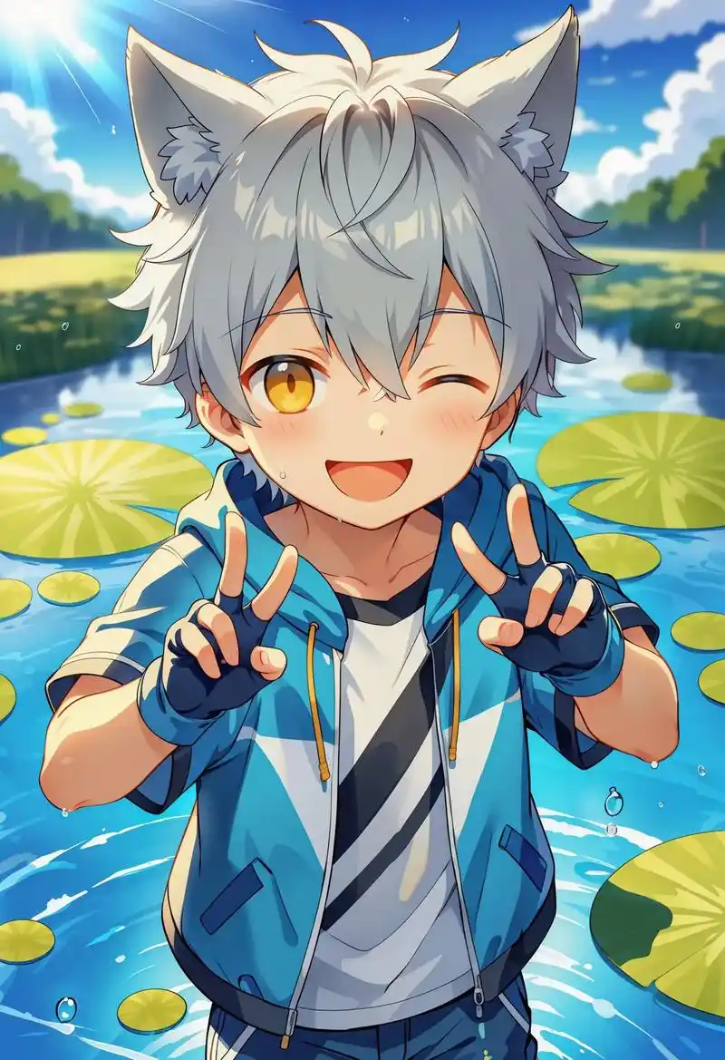 二次元ai绘画 #动漫正太 #二次元男孩子 #白毛 - 抖音