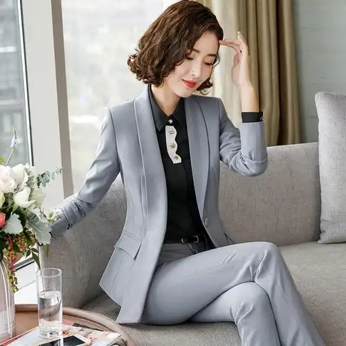 2020新款职业装时尚英伦西装套装女工作服ol气质小西服工装正装秋