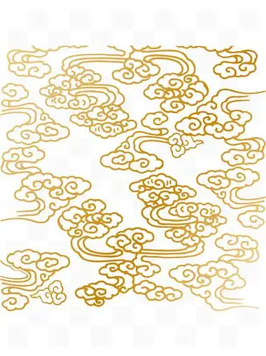 手绘中国风金色祥云纹理云纹底纹装饰元素