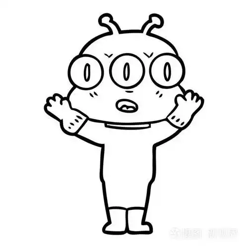 卡通三眼外星人插画-正版商用图片06s24x-摄图新视界