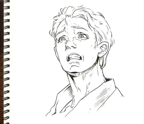 动漫手绘表情惊恐畏惧