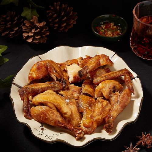 童子鸡半成品沙姜脆皮鸡整只腌制炸鸡油炸脆皮鸡400-550g