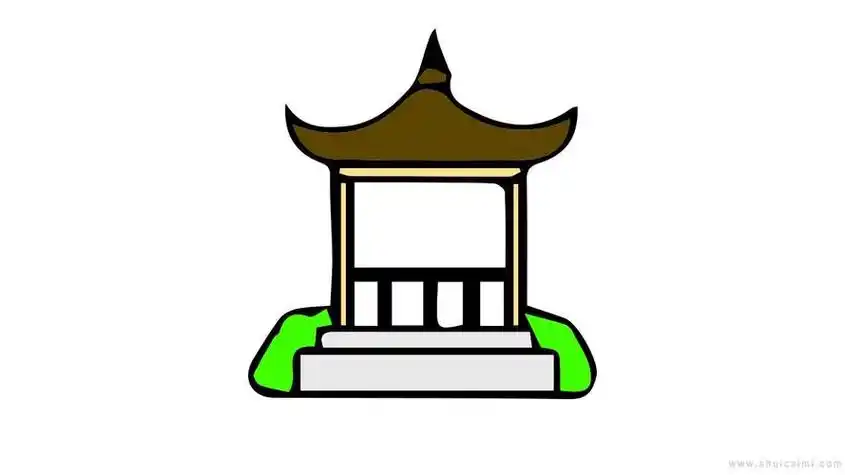 古建筑亭子简笔画怎么画古建筑亭子简笔画画法