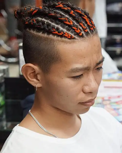 谁说只有女生才能扎辫子的,现在的潮男们已经流行扎辫子发型