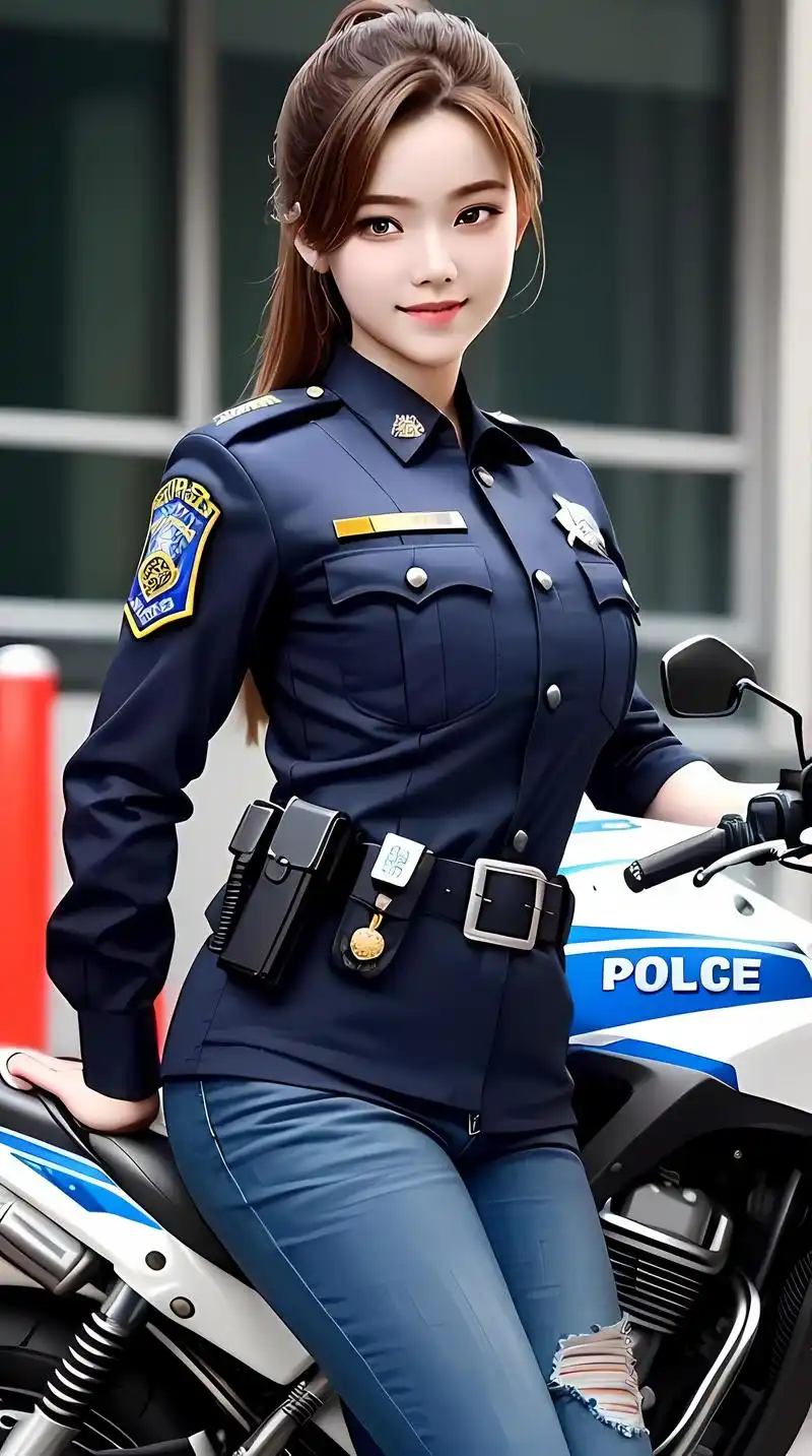 ai美女——夏日清凉,警察小姐姐
