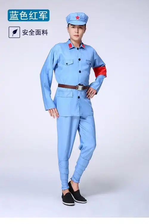 志愿军衣服抗美援朝衣服战服装495065式红服h58棉麻男款结放军150身高