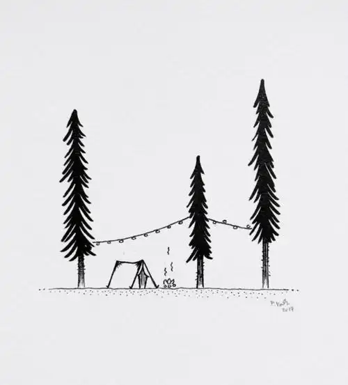 简单黑白画素材