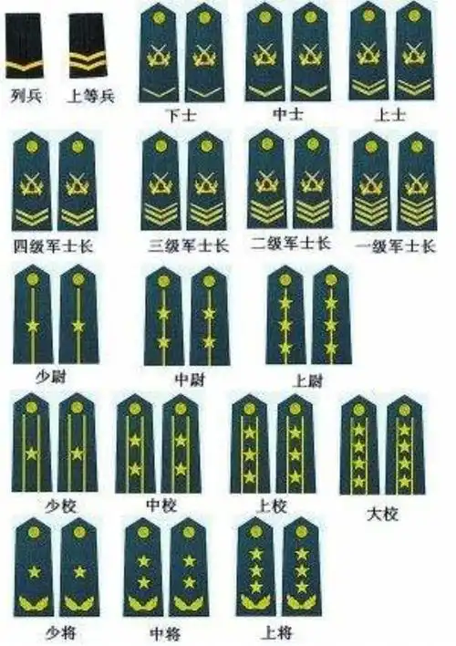 各等级士兵和军官军衔一览能识别军衔,实际上很多人并不知道如何识别