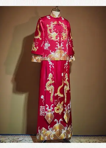 秀禾服男装2020新款中式新郎服男士古装婚服结婚礼服男唐装龙凤褂