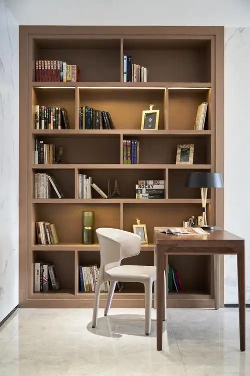 禅意中式书房书柜设计图功能区书柜中式现代功能区设计图片赏析