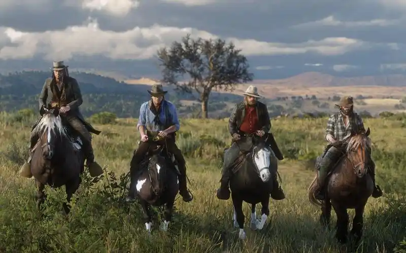 《荒野大镖客》线上:格格巫打劫火车!队友教我花式杀人!_哔哩哔哩 (゜