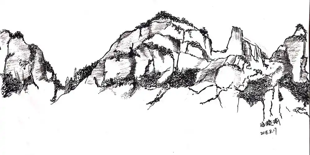 三元堂画室太行山风景速写素描写生作品集2