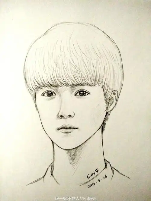 鹿晗# 哎!画着画着就跑偏了,放弃了不改. 来自一只路人糖 - 微博
