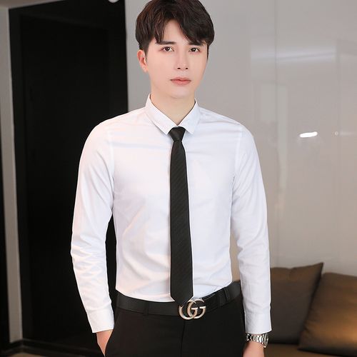 商务男装衬衫上班长袖衬衫男士中袖衬衣潮流职业装短袖衬衣男