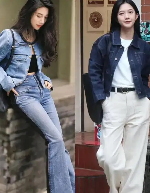 四十岁左右的女人,冬天多穿"长款牛仔外套",照着穿又飒又美!