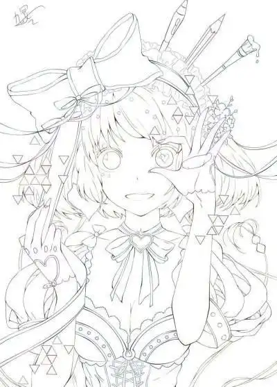 忧郁的少女女简笔画暗黑系动漫人物简笔画黑暗系女生动漫简笔画小恶魔