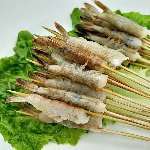 手把虾串青虾小串基围铁板铁板烧烧烤食材油炸虾类制品