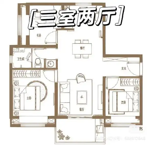 今天也是漂亮的房子三室两厅