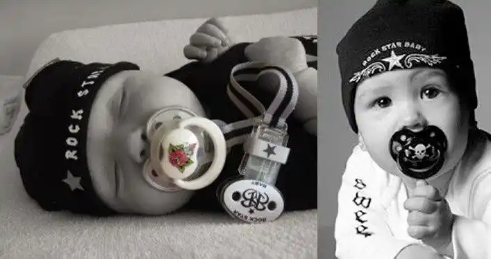 rock star baby(摇滚明星婴儿)橡皮奶嘴(午夜)3-24个月尺寸