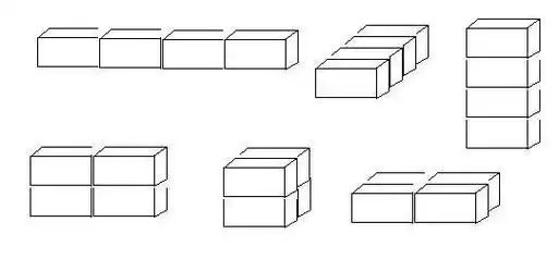 四个长方体有几种拼法