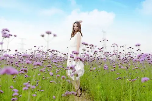 女生薰衣草花海里的唯美浪漫写真图片