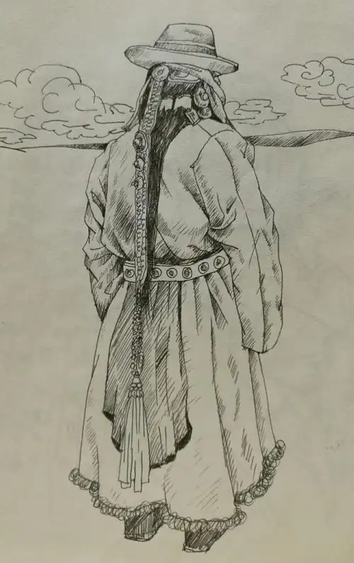 走进塔尔寺___贺希格速写作品