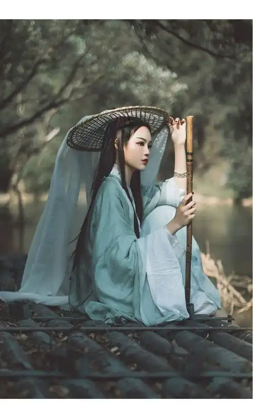 exemaba清平调魏晋风汉服女古风武侠客绿色素雅中国风古装夏季超仙气