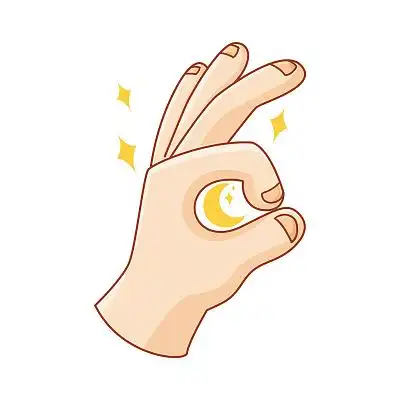 卡通创意ok手势元素png素材ok手势元素