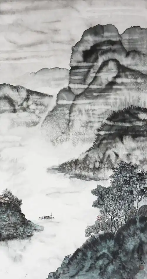 墨韵江山白燕君的水墨山水画