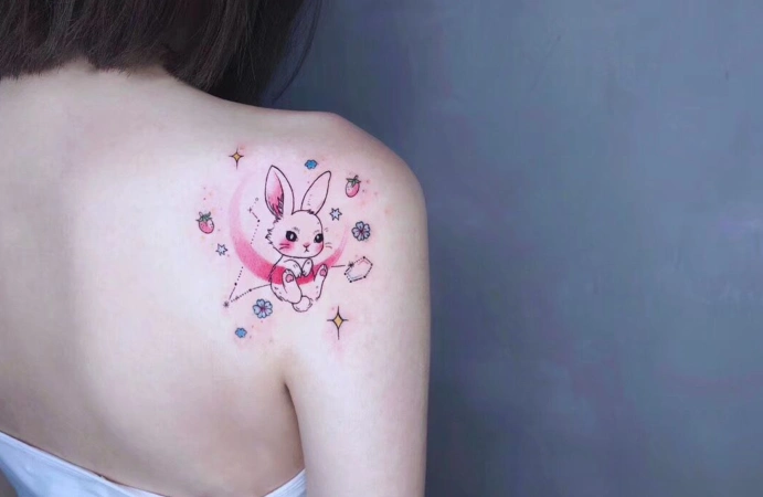 2020最新兔子纹身图案大全兔子纹身女生21