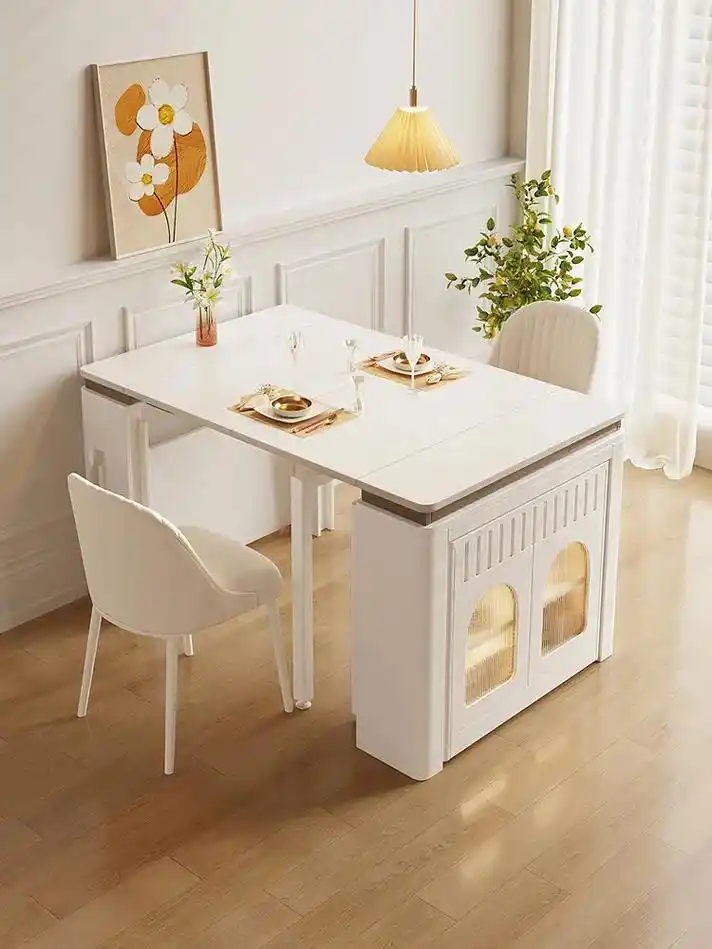 可伸缩餐桌~属实是小户型餐厅大救星.收起占地仅0.2㎡ - 抖音