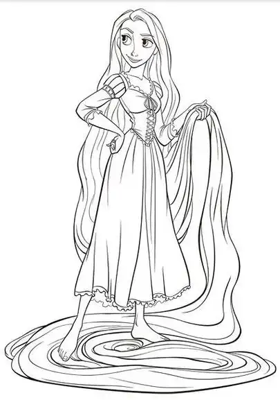 长发公主的简笔画超简单