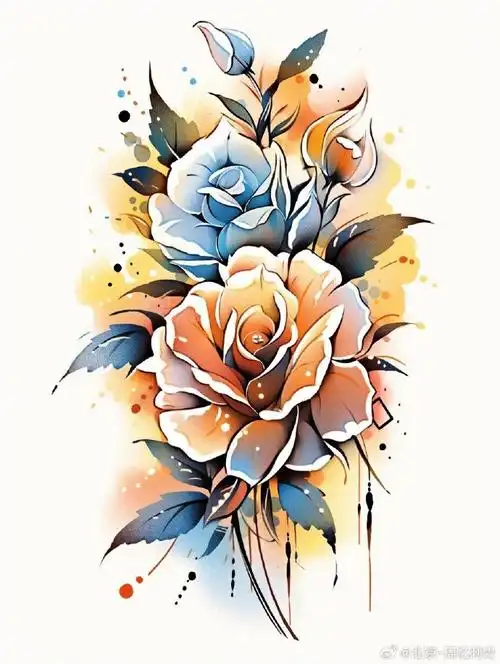 图案分享    花纹身    #纹身分享##纹身设计##北京纹身店##纹身素材