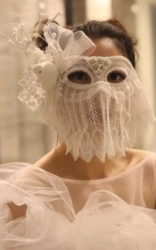 假面女凰威尼斯名媛蕾丝面纱面具私人派对舞会网红直播万圣节蒙面 a款