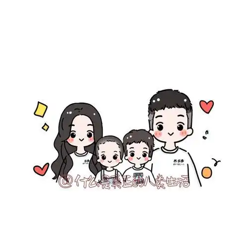 一家四口简笔画一家四口简笔画图片一儿一女