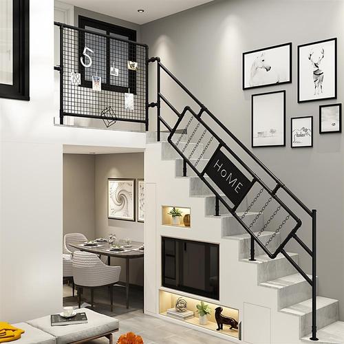 轻奢意式铁艺楼梯扶手护栏北欧风室内外阁楼栏杆家用简约现代围栏