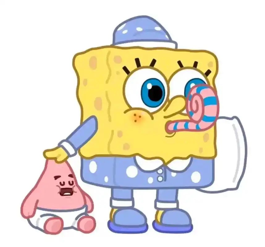海绵宝宝潮图情侣头像 - 抖音