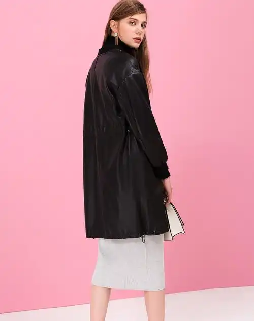 1件5折-爱迪丹顿女装皮风衣帅气中长款真皮皮衣sf7399600-10_唯品会