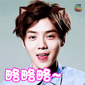 鹿晗soogifsoogif出品略略略搞怪贱兮兮gif动图_动态图_表情包下载