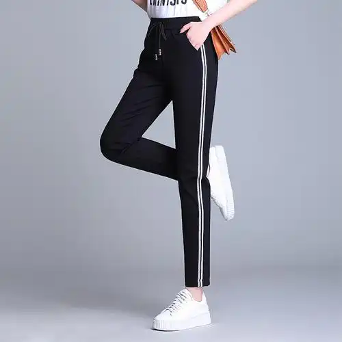 春季女裤2020新款宽松女式运动裤百搭小脚哈伦裤高腰薄款休闲长裤